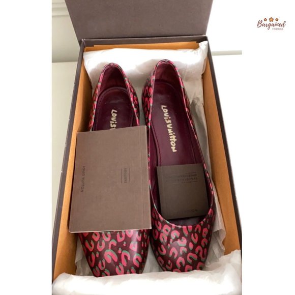 Auth Louis Vuitton Patent Leather Leopard Print Stephen Sprouse Ballet Flats 8.5 - Picture 12 of 13
